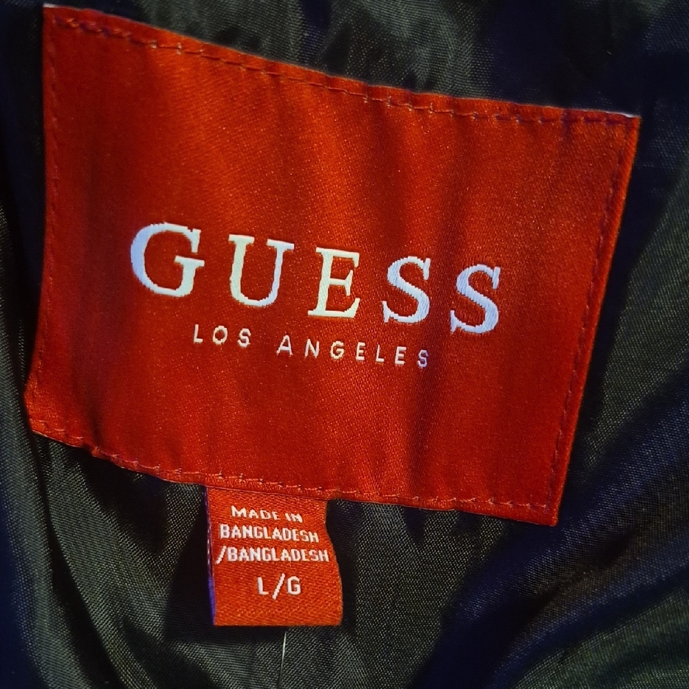 GUESS Black Quilted Jacket with Hood - Picture 3 of 7